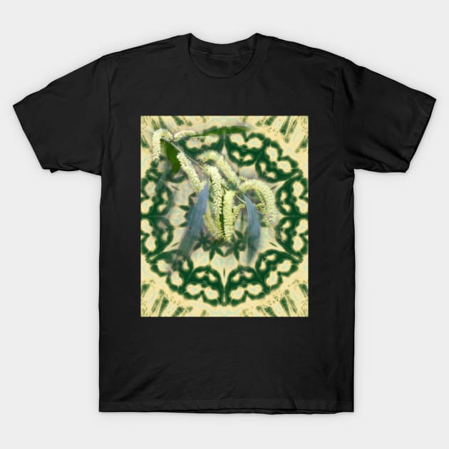 wattle on green and yellow kaleidoscope T-Shirt by hereswendy